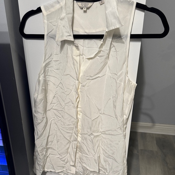 GUESS Women's Ivory Button Down Shirt - Picture 1 of 4